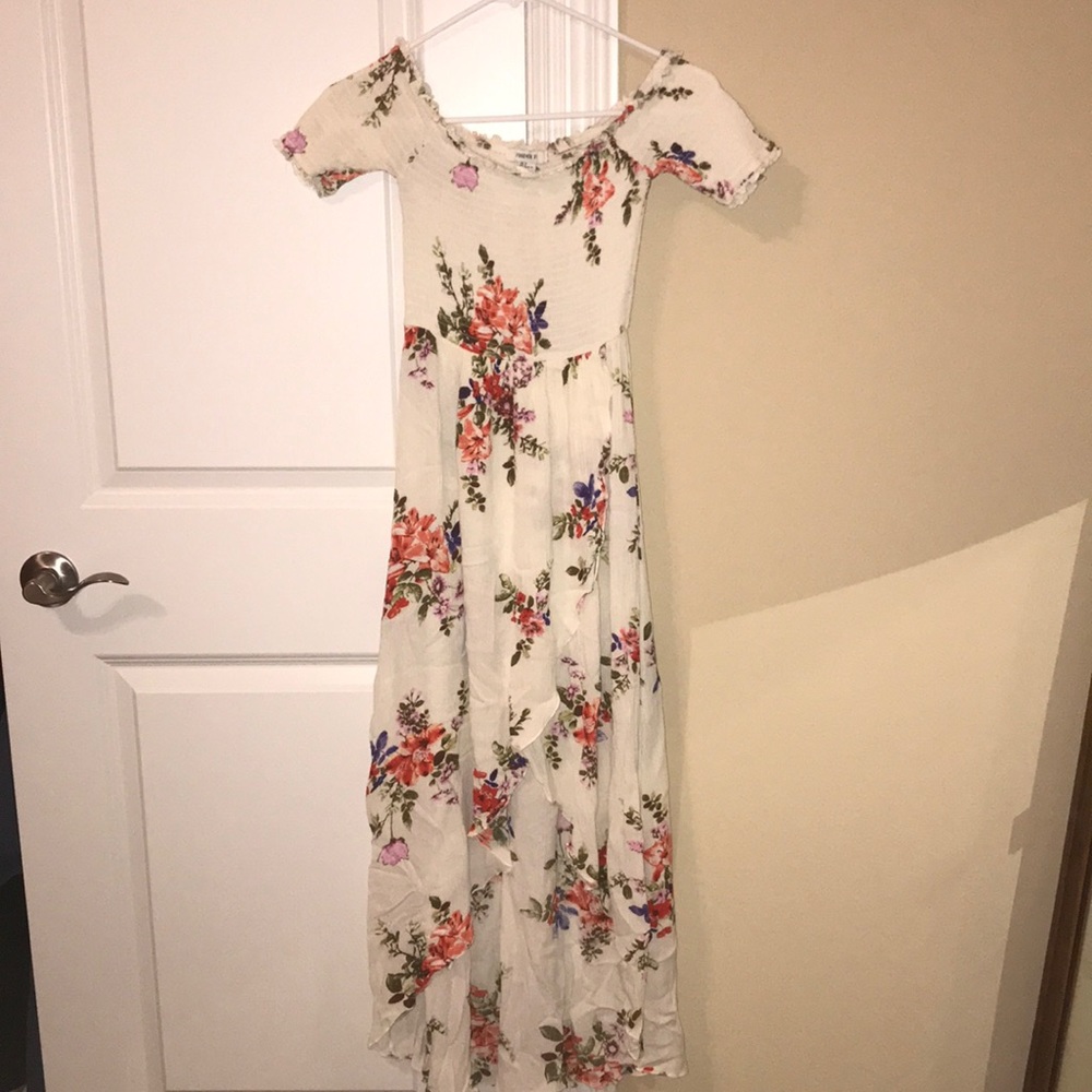 F21 off the shoulder midi slit dress